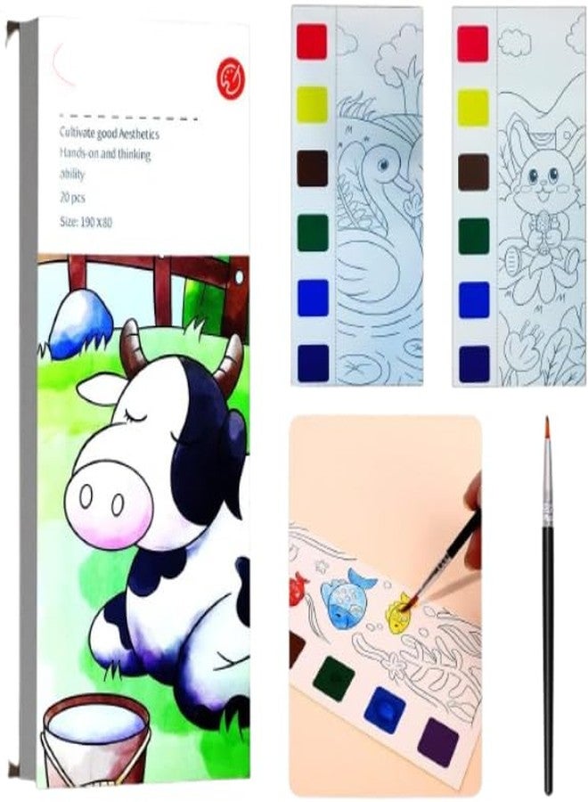 Cilveec Color Magic Book for Kids Activity Books for Children Coloring Books for Kids Ages 4-8 Years 20 Sheet Cartoon Painting kit with Brush Multicolor (Cow Design) - Image 1